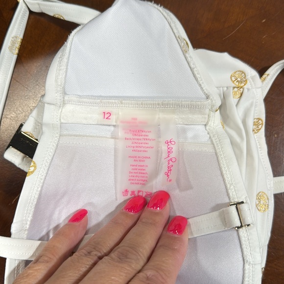 LILLY PULITZER Cassia Ruffle Bikini Top Size 10 in excellent preowned condition - Picture 4 of 10